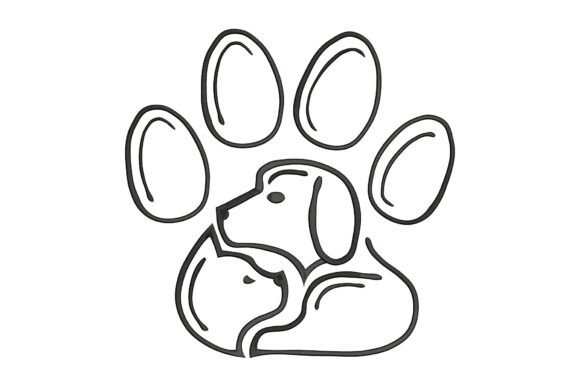 Cat and Dog with Paw Embroidery Design Review