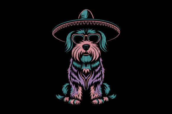 Cute Fiesta Dog: A Whimsical Embroidery Design for Everyday Projects