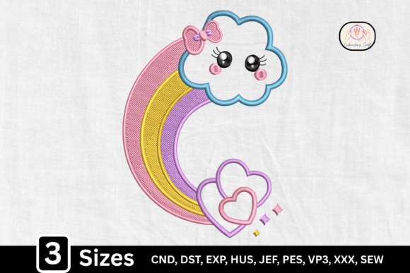 Cute Kawaii Rainbow Cloud Hearts: A Designer’s Real-World Embroidery Review