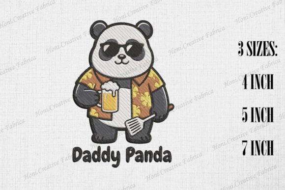 Daddy Panda Happy Father's Day Review for Business Embroidery