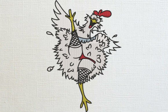 Dancing Chicken: A Charming Embroidery Design for Personalized Gifts