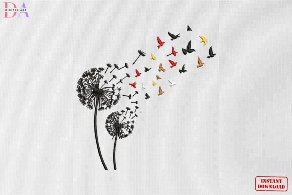 Dandelion Birds Nature Freedom: A Designer's Review for Business Embroidery