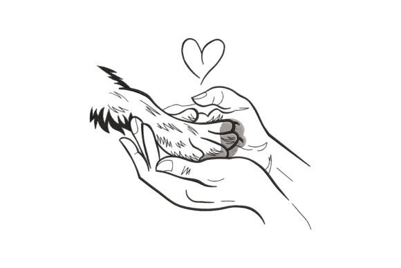 Dog Paw in Hands: A Charming Addition for Etsy Embroidery Sellers
