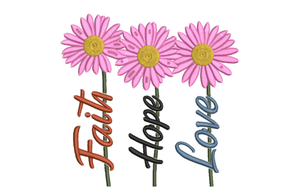 Faith Hope Love – Daisy Word Art Review for Real Embroidery Projects