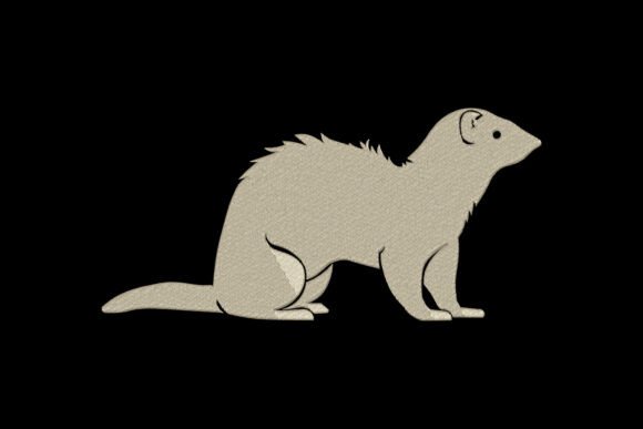 Ferret Silhouette: A Delicate Touch for Meaningful Embroidered Gifts