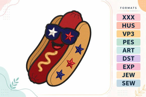 Patriotic Hot Dog 4th of July Design