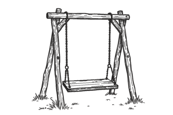 Rustic Garden Swing: A Charming Embroidery Design for Meaningful Handmade Gifts