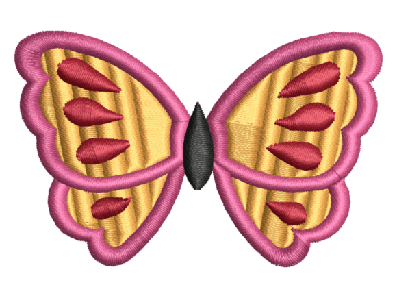 Textured Gold Pink Butterfly: A Seasonal Embroidery Gem