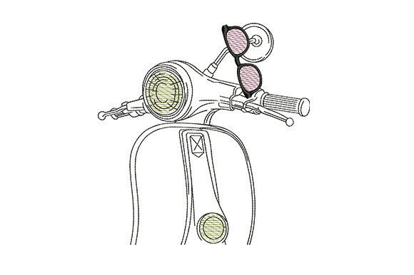 Vintage Scooter with Sunglasses Embroidery Design Review